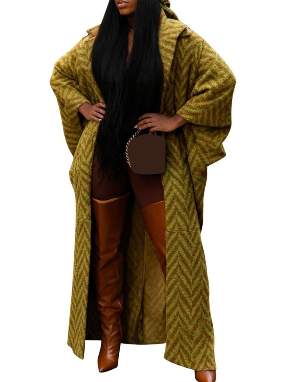 Women Long Cardigan Sweaters Oversized Chunky Knit Winter Striped Open Front